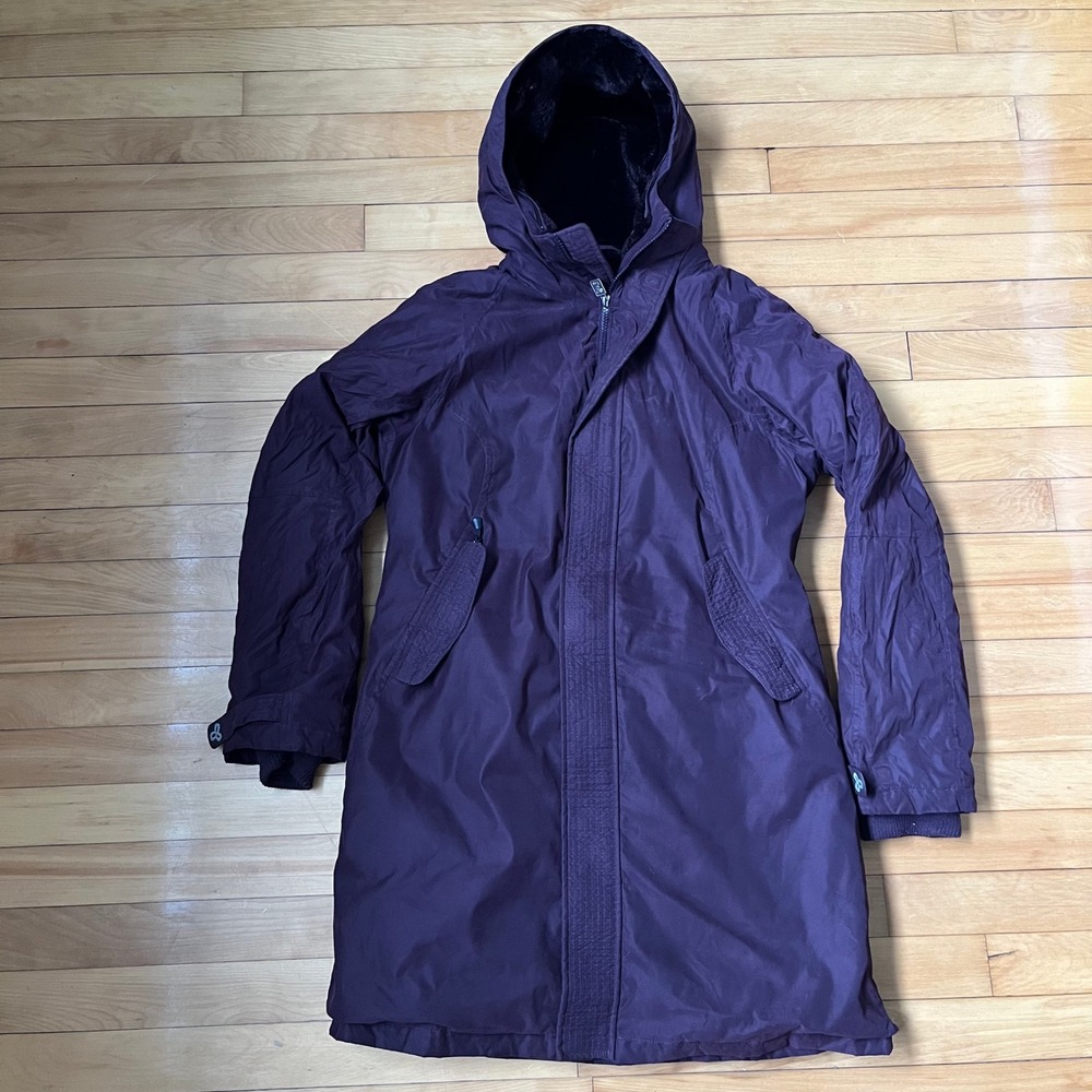 Tna Avoriaz Parka Plum Purple Faux Fur Lined Hooded Winter Coat Womens Large